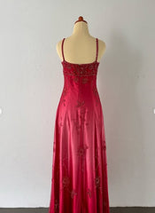 Gorgeous Spaghetti Straps Vintage Beading Applique Gradient Blue Sleeveless Long Graduation Prom Dress  Birthday Dress ED01816