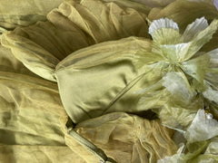 A-Line Olive Green Spaghetti Strap Tulle Long Prom Dress Sweet Birthday Evening Dress ED01834