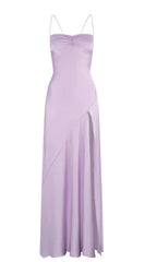 Elegant Lilac Dresses Gowns Evening Dresses Spaghetti Straps Long Prom Dress Satin Formal Party Dress ED01849