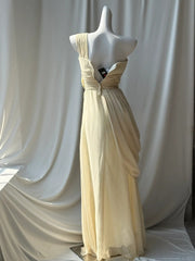 Stunning One Shoulder Beaded Sequin Chiffon Long Prom Dress Formal Evening Dress Simple Wedding Dress ED01857