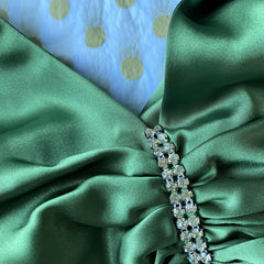 **🍃Vintage Forest Green Backless Ball Gown - Glam Sparkling Beads & Satin for Prom,🍻 Galas& Parties** ED01915