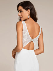 Aimishang Custom Size Sleeveless Lace Bodice Wedding Dress