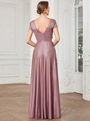 Aimishang Glitzy Pleated Sweetheart A-Line Long Mother of the Bride Dress