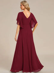 Aimishang Half Sleeves Top Applique Decoration Chiffon Mother of the Bride Dress