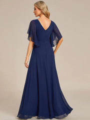 Aimishang Half Sleeves Top Applique Decoration Chiffon Mother of the Bride Dress