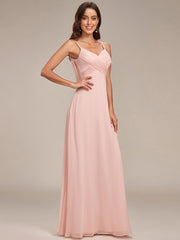 Weitese Criss-Cross V-Neck Chiffon Backless A-Line Bridesmaid Dress