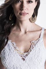 Bobemian V-neck Lace Wedding Dresses