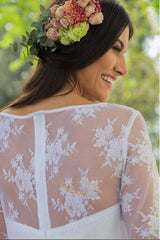 Two-Piece Lace & Chiffon Wedding Dresses with Long Sleeves