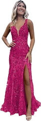 Women's Sparkly Sequin Mermaid Prom Dresses for Teens V Neck Long Formal Evening Party Dresses with Slit Wholesale