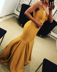 Mermaid Satin Formal Dresses With Straps