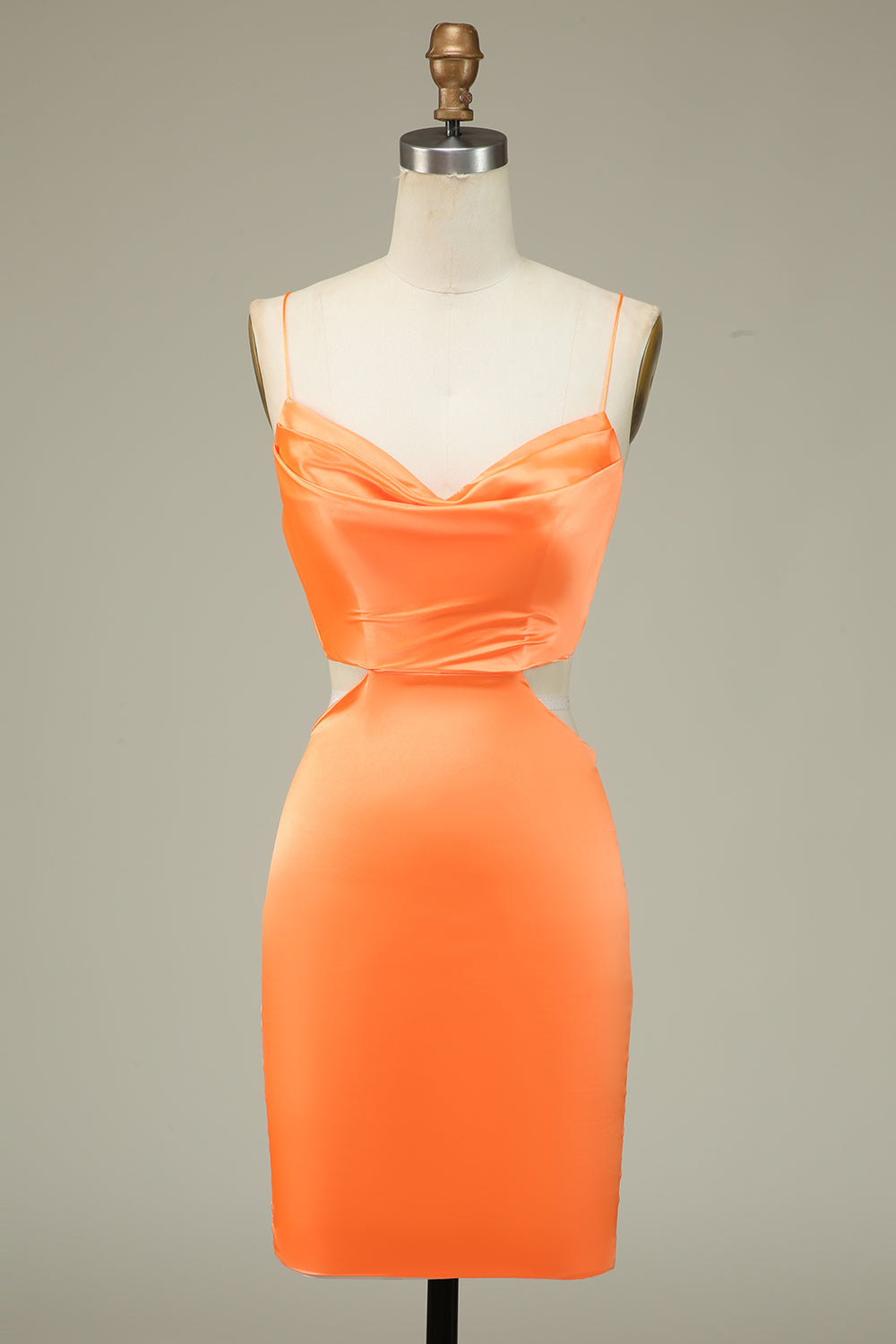 Bodycon Orange Spaghetti Straps Homecoming Dress