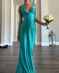 Aimishang Elegant Gowns Evening Dresses V Neck Sheath Long Prom Dress Formal Party Gown