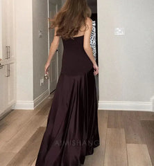 Aimishang Elegant Strapless Satin Long Prom Dress Fashion Evening Party Dress Women's Dresses