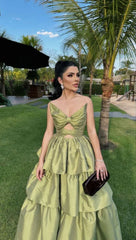 A-Line Green Prom Dress Wedding Party Evening Dress Charming Long Formal Dress