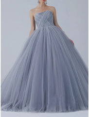 Ball Gown Prom Dresses Luxurious Dress Quinceanera Prom Sweep / Brush Train Off Shoulder Organza Sleeveless with Bow(s) Pleats