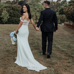 Aimishang Dress Wholesale Elegant Mermaid One-Shoulder Long Wedding Dress Charming Bridal Gown With Slit
