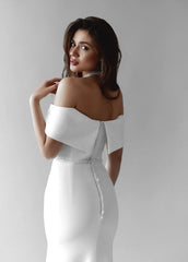Aimishang Dress Wholesale Elegant Mermaid Off Shoulder Simple Wedding Dress With Train