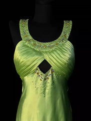 Elegant Green Vintage Beading Long Prom Dress Formal Party Dress Evening Dress Wholesale