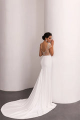 Aimishang Dress Wholesale Elegant Mermaid Satin Long Wedding Dress Charming Bridal Gown