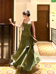 Aimishang Charming Wine Red Spaghetti Straps Long Prom Dress Elegant Party Dress Birthday Outfits Evening Dress Wholesale