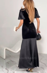 Aimishang Elegant Formal Women's Dresses Black Long Prom Dress Modest Evening Dress Party Dress