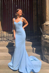Blue Mermaid Long Prom Dress Evening Dress Elegant Party Dress Formal Dress Wholesale