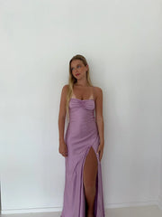 Aimishang Elegant Dresses Gowns Evening Dresses Spaghetti Straps Long Prom Dress Satin Formal Party Dress