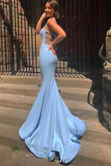 Blue Mermaid Long Prom Dress Evening Dress Elegant Party Dress Formal Dress Wholesale