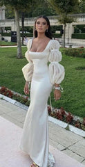 Wholesale Sequare Neck Long Mermaid Prom Dress Elegant Evening Dress