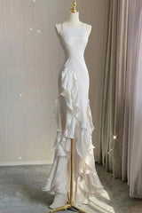 Aimishang Elegant Spaghetti Straps Mermaid Evening Dress With Ruffles Backless Long Prom Dress