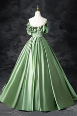 A-Line Off the Shoulder Formal Satin Long Evening Dress Prom Dress