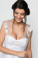 Sweetheart A line Tulle Classic Wedding Dresses