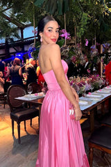 Aimishang Dress Wholesale Strapless Pink A-line Long Formal Dress Elegant Evening Party Dress