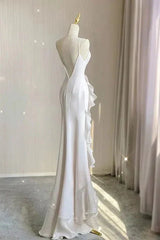 Aimishang Elegant Spaghetti Straps Mermaid Evening Dress With Ruffles Backless Long Prom Dress