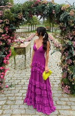 Aimishang Elegant Purple Spaghetti Straps A-Line Formal Prom Dress Evening Dress Wholesale