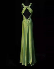 Elegant Green Vintage Beading Long Prom Dress Formal Party Dress Evening Dress Wholesale