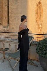 Wholesale Mermaid Off The Shoulder Black Prom Dress Elegant Party Evening Gown