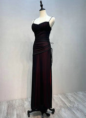Aimishang Dress Wholesale Black And Red Mermaid Straps Long Evening Paty Dress Prom Dress With Slit