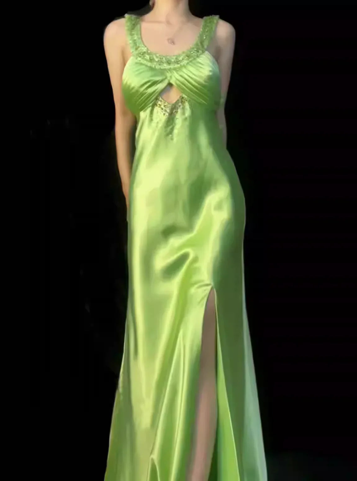 Elegant Green Vintage Beading Long Prom Dress Formal Party Dress Evening Dress Wholesale