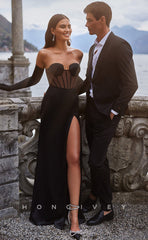 L0914 - Robe de soirée luxueuse Illusion de vacances, dos nu, fente haute, épaules dénudées, robe de bal de promo