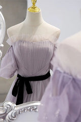 Wholesale A Line Soft Tulle Off the Shoulder Long Prom Dress Charming Evening Dress