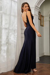 Aimishang Fashion Prom Dresses Plunging V-neck Evening Dress Applique Sheath Gown