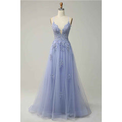 A Line Thin Shoulder Strap Pink Long Decal Prom Dress