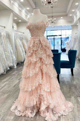 2024 Long Light Blue Corset Lace Prom Gowns Tiered Tulle Formal Graduation Dress