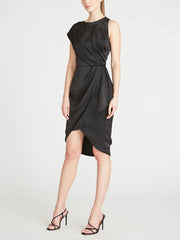 Ruffle edge A-line/Princess low round sleeveless knee length mother of the bride dresses