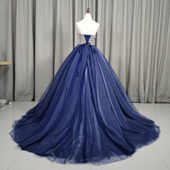 Gorgeous Blue Ball Gown Sweet 16 Party Dress Handmade Formal Gown Off Shoulder Prom Dress