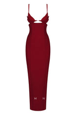 P1240 - Sexy/Hot Spaghetti Straps V-Neck Satin Party Prom Dress with Slit