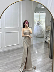 Pretty Sheath Strapless Neckline Sleeveless Evening Dress Silver Sequin Prom Dresses P2326