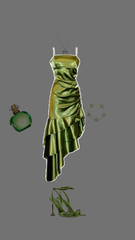 Modest High Low Spaghetti Straps Green Party Dress Prom Dresses P2343