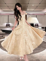 Pretty A Line Spaghetti Straps Lace Satin Prom Dresses Evening Gowns P2349